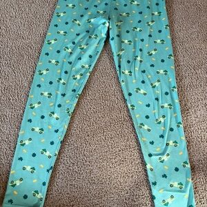 Teal St. Patrick's Day Shamrock & Truck Leggings